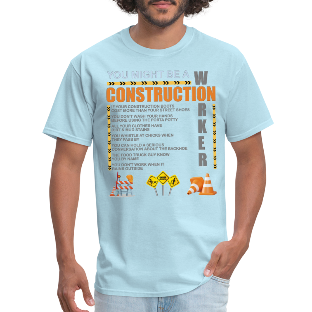 Construction Gift, Construction Crew, Construction Worker, You Might Be A, Construction Party, Construction Manager, Engineering Shirt, Dump Truck Shirt, Construction Theme, Funny Dad Shirt, Fathers Day Shirt - powder blue