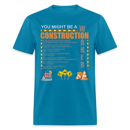 Construction Gift, Construction Crew, Construction Worker, You Might Be A, Construction Party, Construction Manager, Engineering Shirt, Dump Truck Shirt, Construction Theme, Funny Dad Shirt, Fathers Day Shirt - turquoise