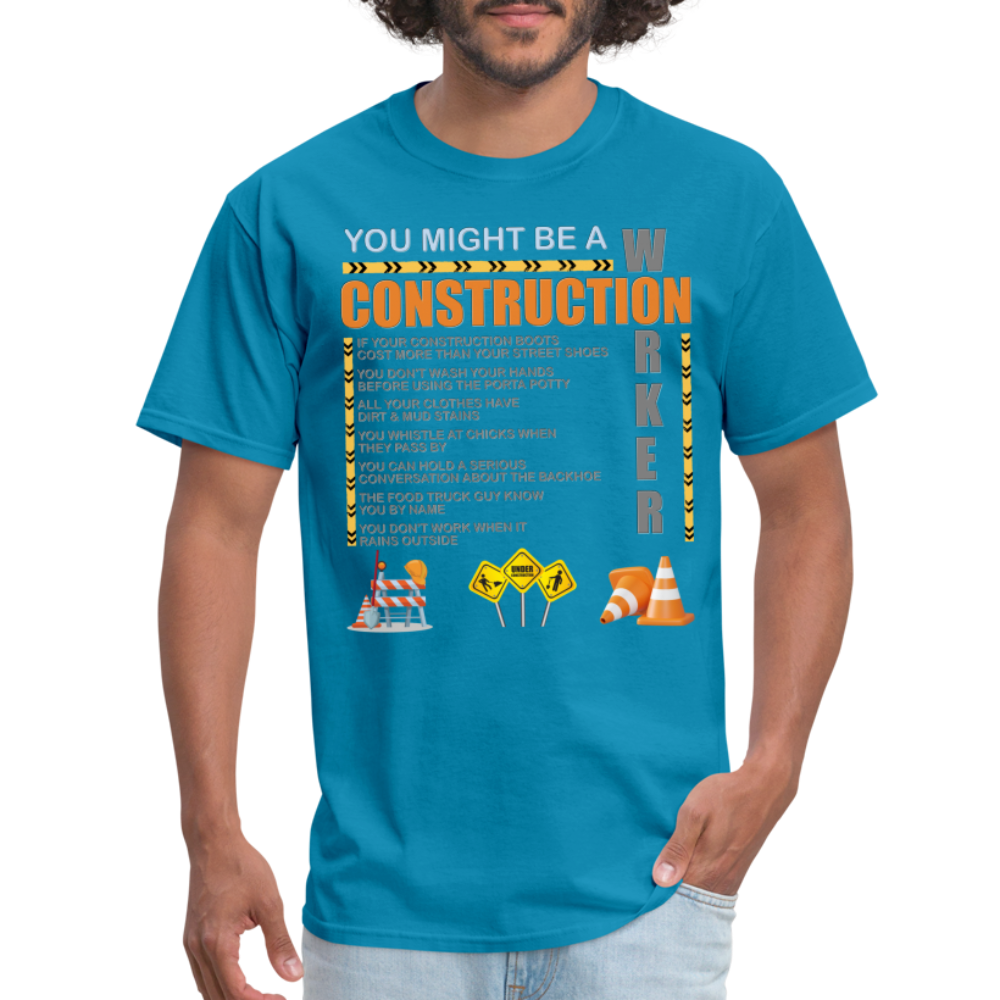 Construction Gift, Construction Crew, Construction Worker, You Might Be A, Construction Party, Construction Manager, Engineering Shirt, Dump Truck Shirt, Construction Theme, Funny Dad Shirt, Fathers Day Shirt - turquoise