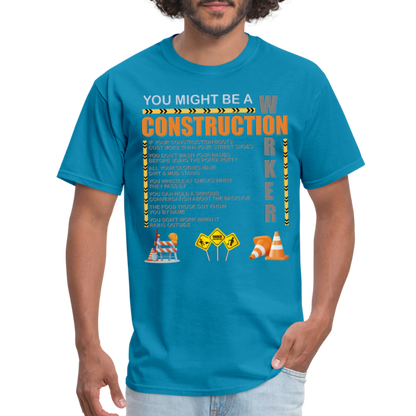 Construction Gift, Construction Crew, Construction Worker, You Might Be A, Construction Party, Construction Manager, Engineering Shirt, Dump Truck Shirt, Construction Theme, Funny Dad Shirt, Fathers Day Shirt - turquoise