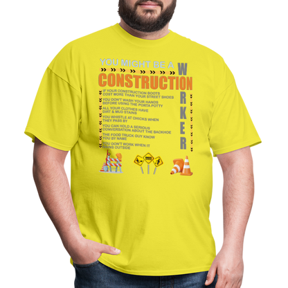 Construction Gift, Construction Crew, Construction Worker, You Might Be A, Construction Party, Construction Manager, Engineering Shirt, Dump Truck Shirt, Construction Theme, Funny Dad Shirt, Fathers Day Shirt - yellow