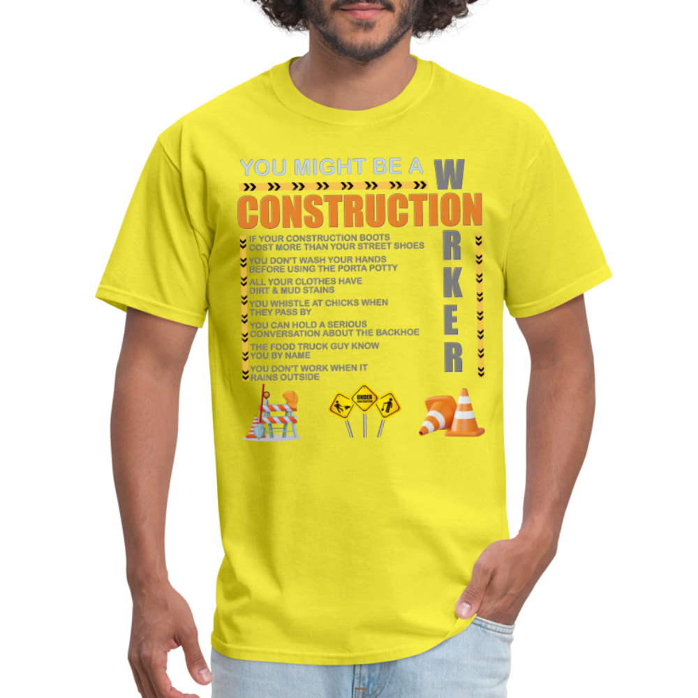 Construction Gift, Construction Crew, Construction Worker, You Might Be A, Construction Party, Construction Manager, Engineering Shirt, Dump Truck Shirt, Construction Theme, Funny Dad Shirt, Fathers Day Shirt - yellow