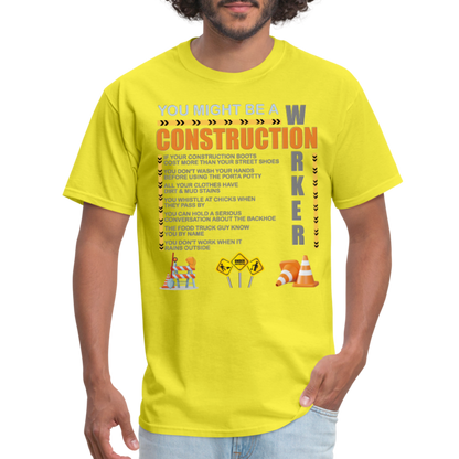Construction Gift, Construction Crew, Construction Worker, You Might Be A, Construction Party, Construction Manager, Engineering Shirt, Dump Truck Shirt, Construction Theme, Funny Dad Shirt, Fathers Day Shirt - yellow