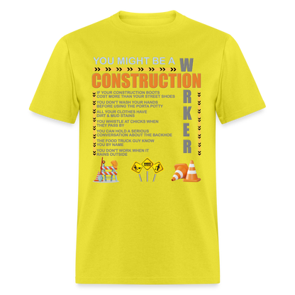 Construction Gift, Construction Crew, Construction Worker, You Might Be A, Construction Party, Construction Manager, Engineering Shirt, Dump Truck Shirt, Construction Theme, Funny Dad Shirt, Fathers Day Shirt - yellow