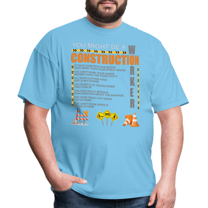 Construction Gift, Construction Crew, Construction Worker, You Might Be A, Construction Party, Construction Manager, Engineering Shirt, Dump Truck Shirt, Construction Theme, Funny Dad Shirt, Fathers Day Shirt - aquatic blue