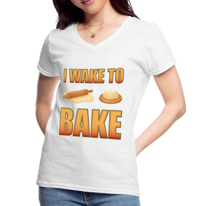 I Wake To Bake, Baking Baking Shirt, Baking Gifts, Funny Baker Shirt, Cookie Shirt, Baking Lover, Baker Baking T-Shirt - white