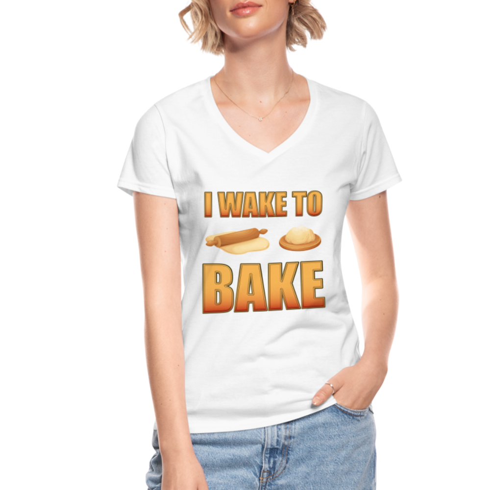 I Wake To Bake, Baking Baking Shirt, Baking Gifts, Funny Baker Shirt, Cookie Shirt, Baking Lover, Baker Baking T-Shirt - white