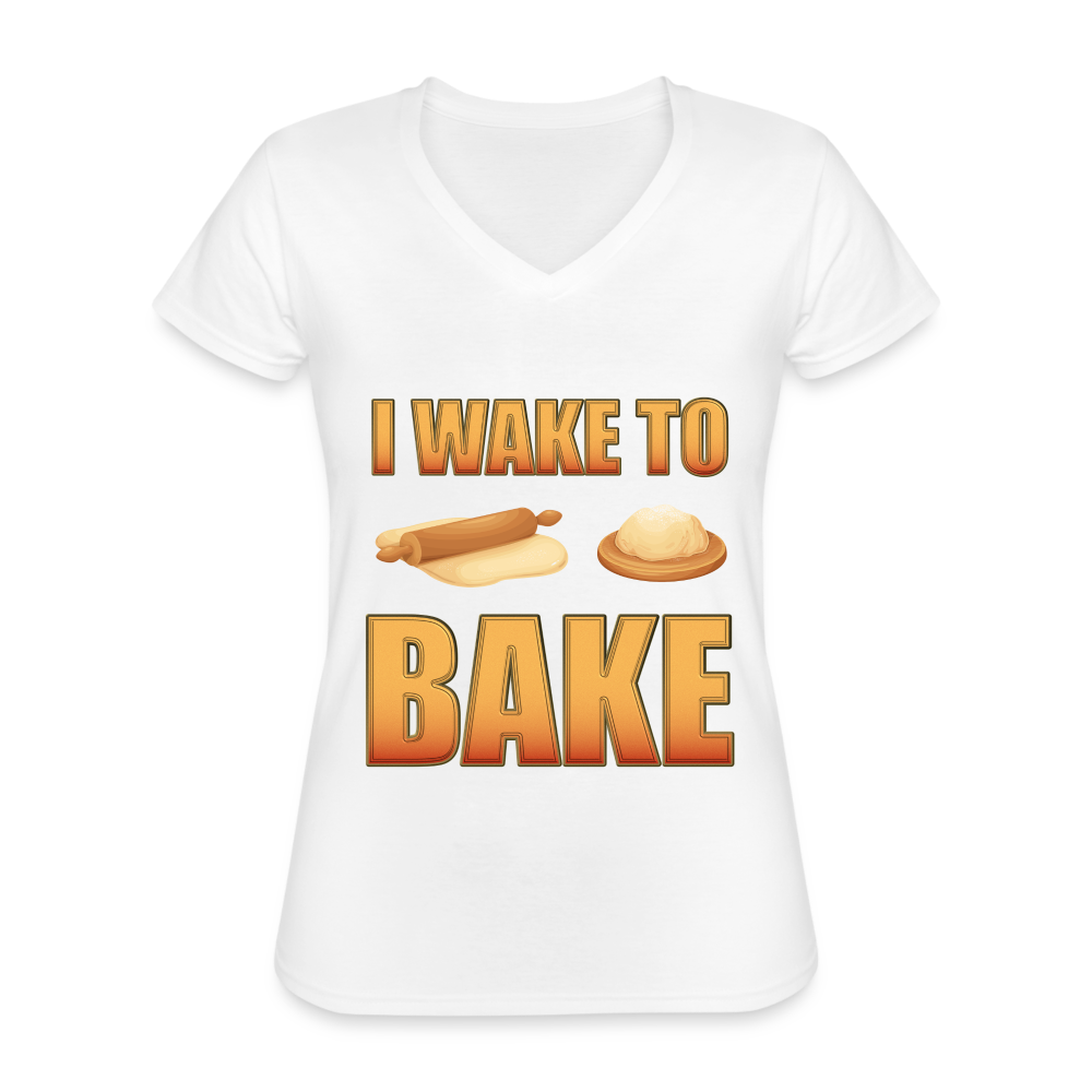 I Wake To Bake, Baking Baking Shirt, Baking Gifts, Funny Baker Shirt, Cookie Shirt, Baking Lover, Baker Baking T-Shirt - white