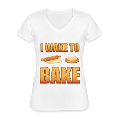I Wake To Bake, Baking Baking Shirt, Baking Gifts, Funny Baker Shirt, Cookie Shirt, Baking Lover, Baker Baking T-Shirt - white