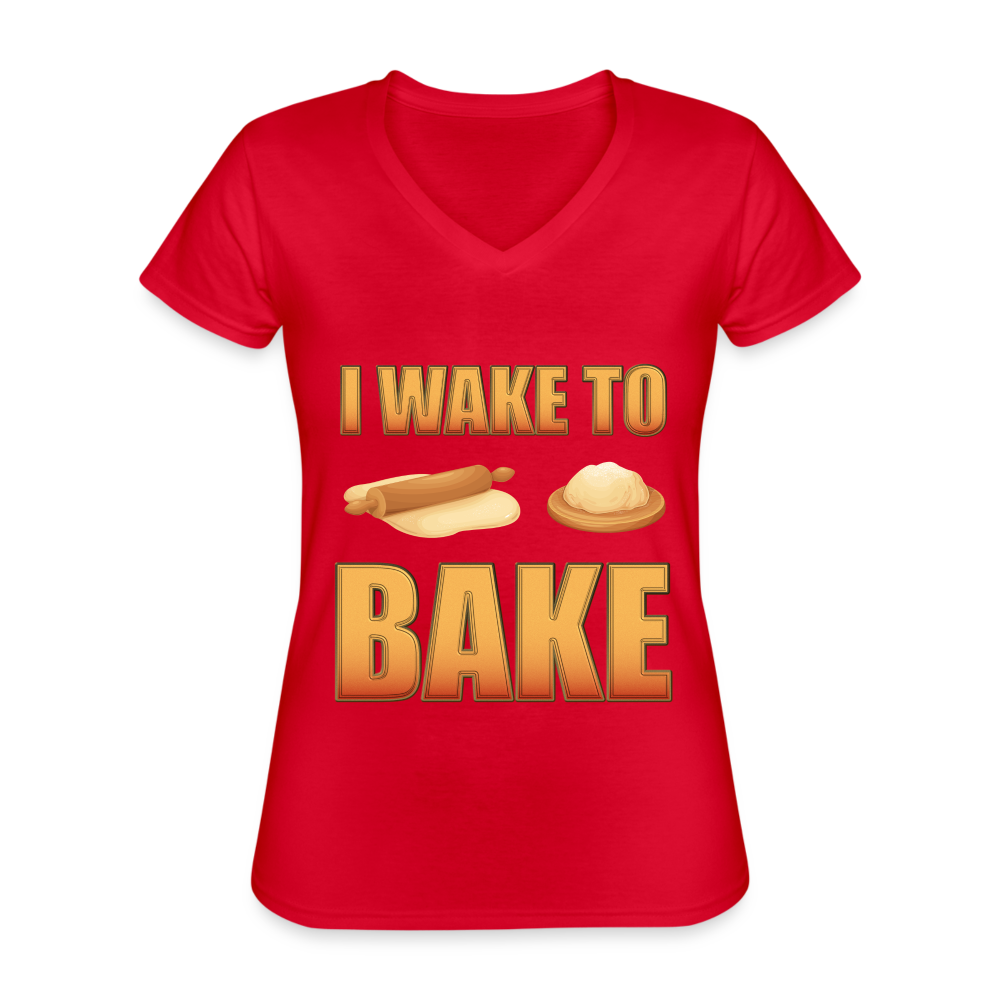 I Wake To Bake, Baking Baking Shirt, Baking Gifts, Funny Baker Shirt, Cookie Shirt, Baking Lover, Baker Baking T-Shirt - red
