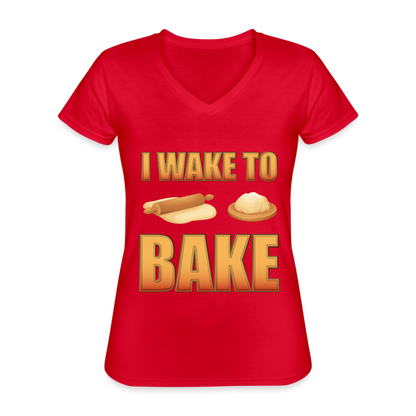 I Wake To Bake, Baking Baking Shirt, Baking Gifts, Funny Baker Shirt, Cookie Shirt, Baking Lover, Baker Baking T-Shirt - red