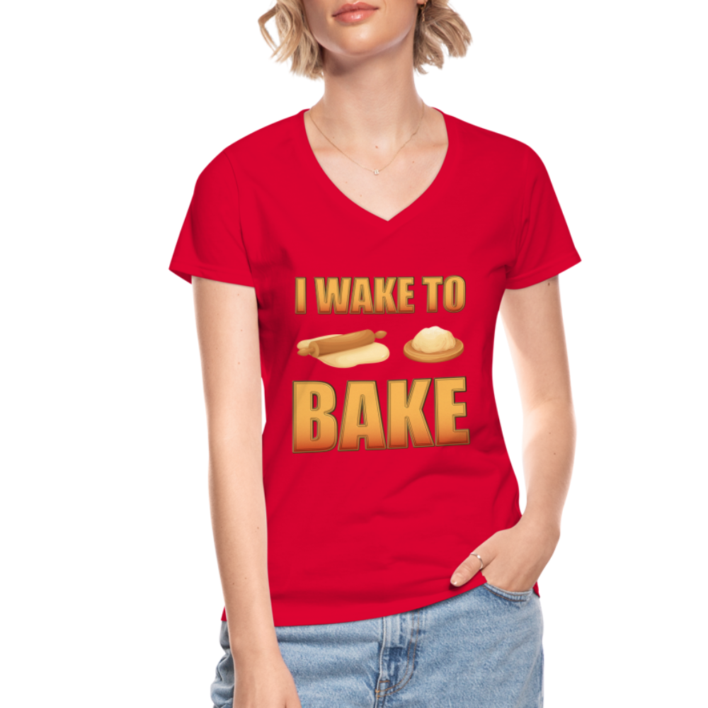 I Wake To Bake, Baking Baking Shirt, Baking Gifts, Funny Baker Shirt, Cookie Shirt, Baking Lover, Baker Baking T-Shirt - red