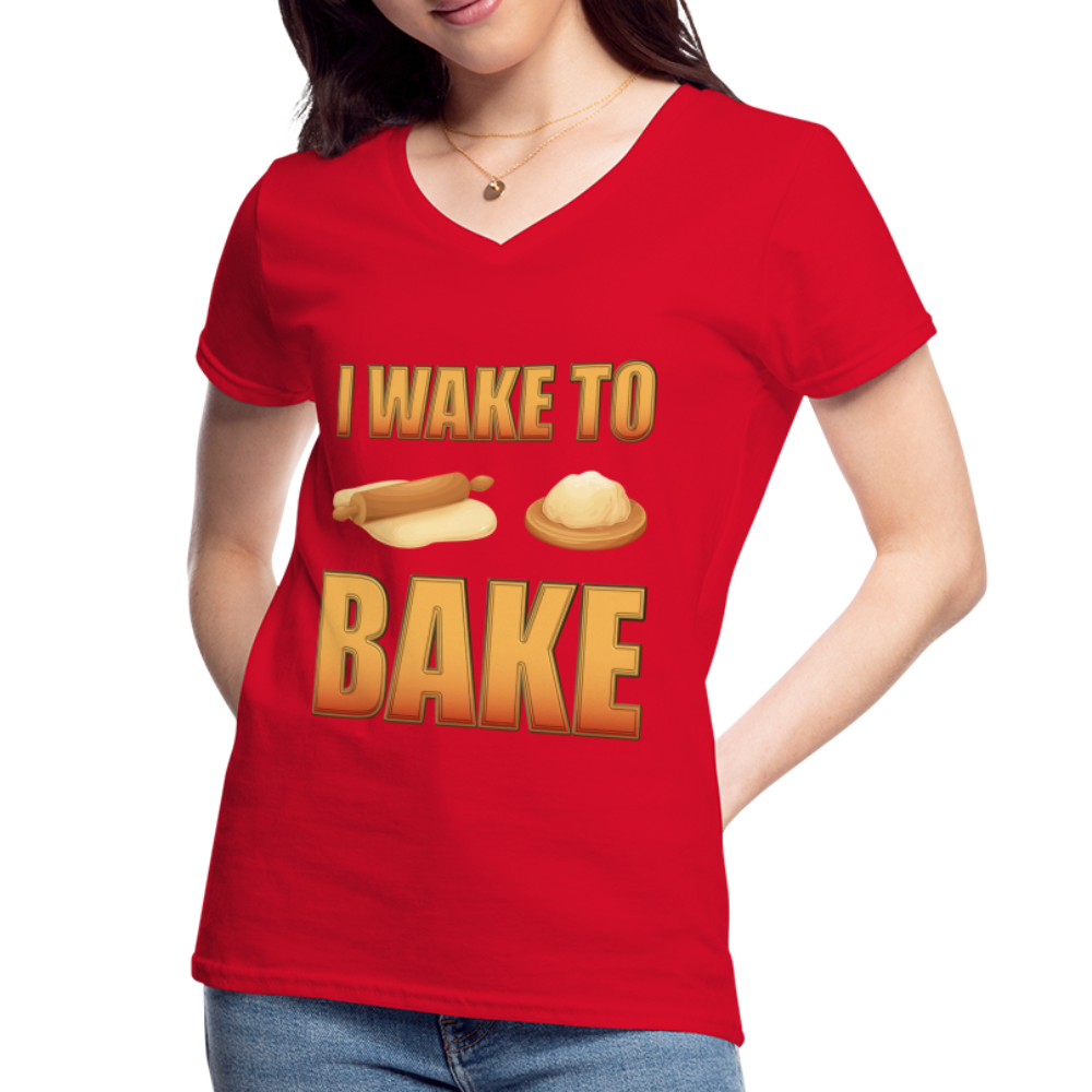 I Wake To Bake, Baking Baking Shirt, Baking Gifts, Funny Baker Shirt, Cookie Shirt, Baking Lover, Baker Baking T-Shirt - red