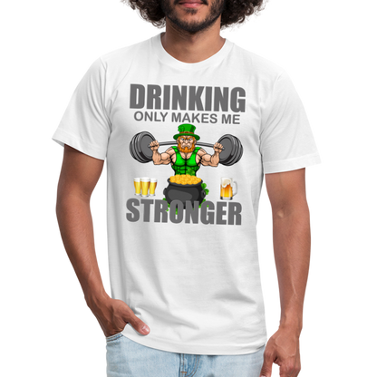 St Patrick Day Shirt, Shamrock Shirt, Drinking Only Makes Me Stronger, Irish Shirt, Lucky Shirt, St Patricks Shirt, St Patricks Day Tee, St Patricks Day Gifts - white