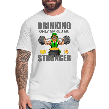 St Patrick Day Shirt, Shamrock Shirt, Drinking Only Makes Me Stronger, Irish Shirt, Lucky Shirt, St Patricks Shirt, St Patricks Day Tee, St Patricks Day Gifts - white