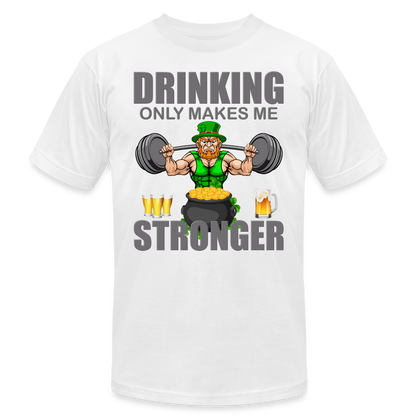 St Patrick Day Shirt, Shamrock Shirt, Drinking Only Makes Me Stronger, Irish Shirt, Lucky Shirt, St Patricks Shirt, St Patricks Day Tee, St Patricks Day Gifts - white