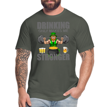 St Patrick Day Shirt, Shamrock Shirt, Drinking Only Makes Me Stronger, Irish Shirt, Lucky Shirt, St Patricks Shirt, St Patricks Day Tee, St Patricks Day Gifts - asphalt