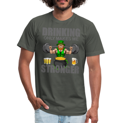 St Patrick Day Shirt, Shamrock Shirt, Drinking Only Makes Me Stronger, Irish Shirt, Lucky Shirt, St Patricks Shirt, St Patricks Day Tee, St Patricks Day Gifts - asphalt