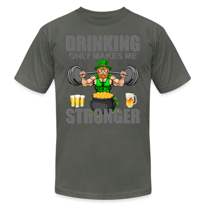 St Patrick Day Shirt, Shamrock Shirt, Drinking Only Makes Me Stronger, Irish Shirt, Lucky Shirt, St Patricks Shirt, St Patricks Day Tee, St Patricks Day Gifts - asphalt