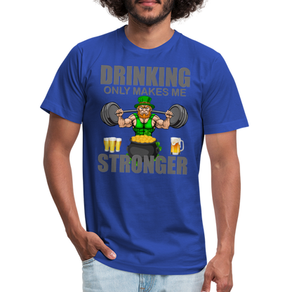 St Patrick Day Shirt, Shamrock Shirt, Drinking Only Makes Me Stronger, Irish Shirt, Lucky Shirt, St Patricks Shirt, St Patricks Day Tee, St Patricks Day Gifts - royal blue