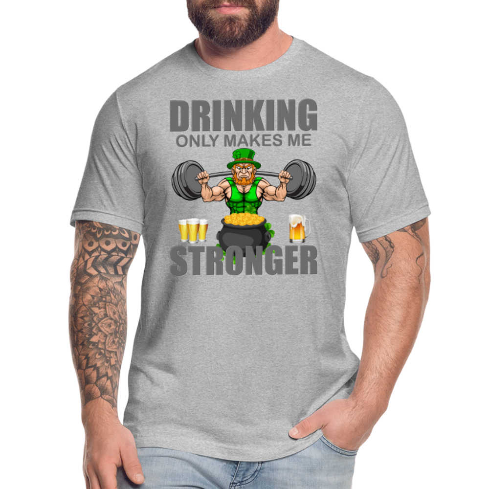 St Patrick Day Shirt, Shamrock Shirt, Drinking Only Makes Me Stronger, Irish Shirt, Lucky Shirt, St Patricks Shirt, St Patricks Day Tee, St Patricks Day Gifts - heather gray