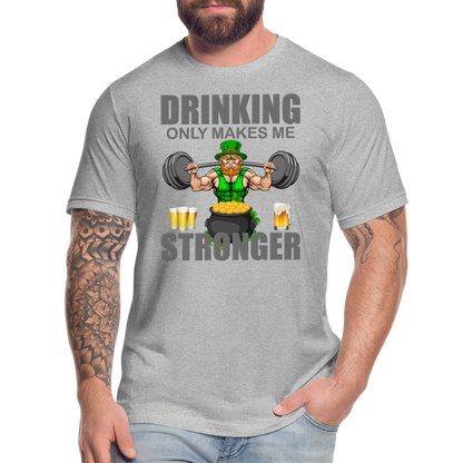 St Patrick Day Shirt, Shamrock Shirt, Drinking Only Makes Me Stronger, Irish Shirt, Lucky Shirt, St Patricks Shirt, St Patricks Day Tee, St Patricks Day Gifts - heather gray