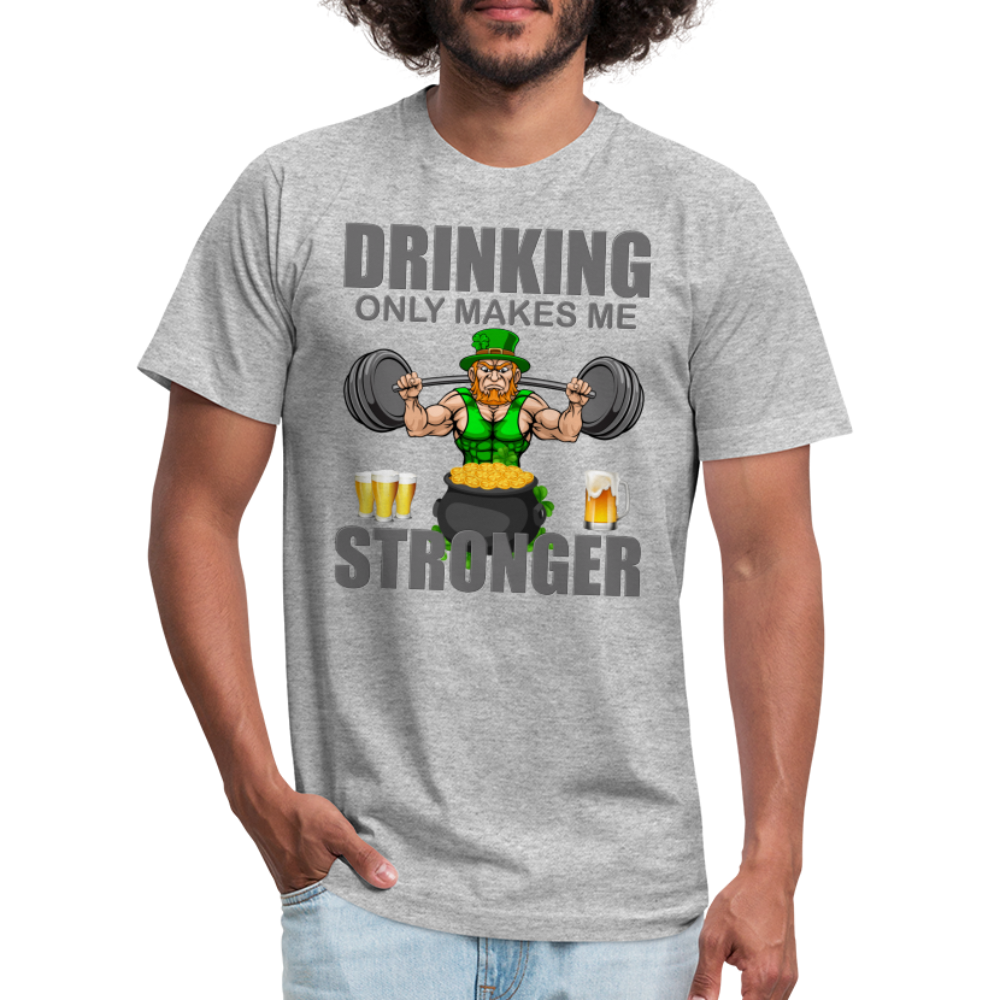 St Patrick Day Shirt, Shamrock Shirt, Drinking Only Makes Me Stronger, Irish Shirt, Lucky Shirt, St Patricks Shirt, St Patricks Day Tee, St Patricks Day Gifts - heather gray