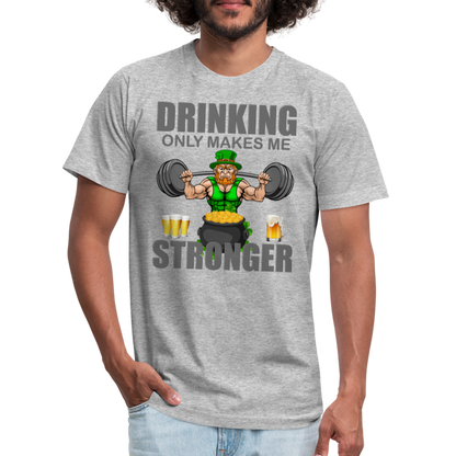 St Patrick Day Shirt, Shamrock Shirt, Drinking Only Makes Me Stronger, Irish Shirt, Lucky Shirt, St Patricks Shirt, St Patricks Day Tee, St Patricks Day Gifts - heather gray