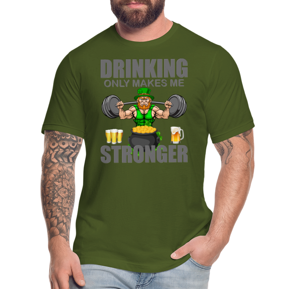 St Patrick Day Shirt, Shamrock Shirt, Drinking Only Makes Me Stronger, Irish Shirt, Lucky Shirt, St Patricks Shirt, St Patricks Day Tee, St Patricks Day Gifts - olive