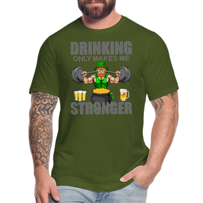 St Patrick Day Shirt, Shamrock Shirt, Drinking Only Makes Me Stronger, Irish Shirt, Lucky Shirt, St Patricks Shirt, St Patricks Day Tee, St Patricks Day Gifts - olive