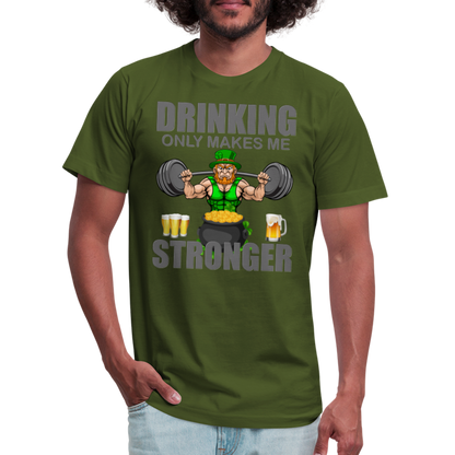 St Patrick Day Shirt, Shamrock Shirt, Drinking Only Makes Me Stronger, Irish Shirt, Lucky Shirt, St Patricks Shirt, St Patricks Day Tee, St Patricks Day Gifts - olive