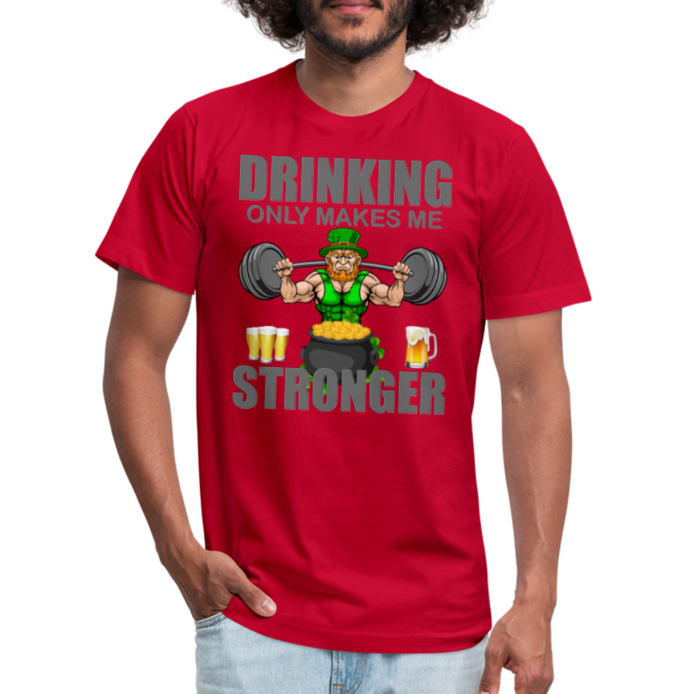 St Patrick Day Shirt, Shamrock Shirt, Drinking Only Makes Me Stronger, Irish Shirt, Lucky Shirt, St Patricks Shirt, St Patricks Day Tee, St Patricks Day Gifts - red