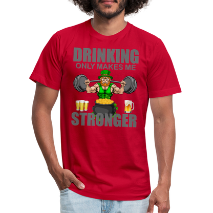 St Patrick Day Shirt, Shamrock Shirt, Drinking Only Makes Me Stronger, Irish Shirt, Lucky Shirt, St Patricks Shirt, St Patricks Day Tee, St Patricks Day Gifts - red