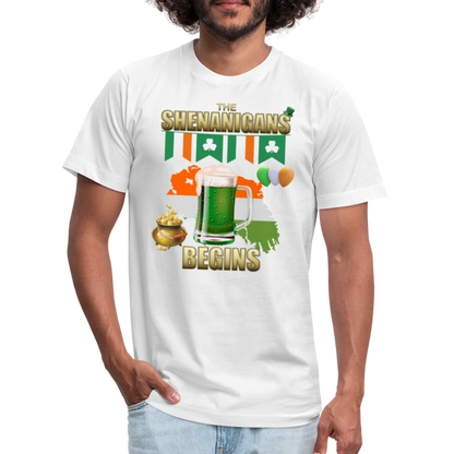 The Shenanigans Begins, St Patrick Day Shirt, Shamrock Shirt, Irish Shirt, Lucky Shirt, St Patricks Shirt, St Patricks Day Tee, St Patricks Day Gifts - white
