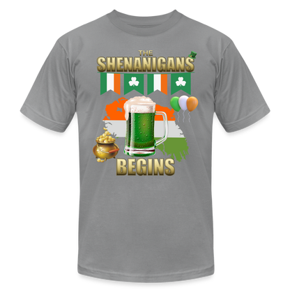 The Shenanigans Begins, St Patrick Day Shirt, Shamrock Shirt, Irish Shirt, Lucky Shirt, St Patricks Shirt, St Patricks Day Tee, St Patricks Day Gifts - slate