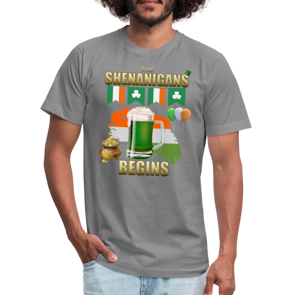 The Shenanigans Begins, St Patrick Day Shirt, Shamrock Shirt, Irish Shirt, Lucky Shirt, St Patricks Shirt, St Patricks Day Tee, St Patricks Day Gifts - slate