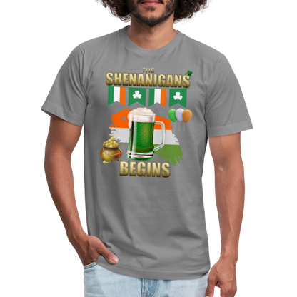 The Shenanigans Begins, St Patrick Day Shirt, Shamrock Shirt, Irish Shirt, Lucky Shirt, St Patricks Shirt, St Patricks Day Tee, St Patricks Day Gifts - slate