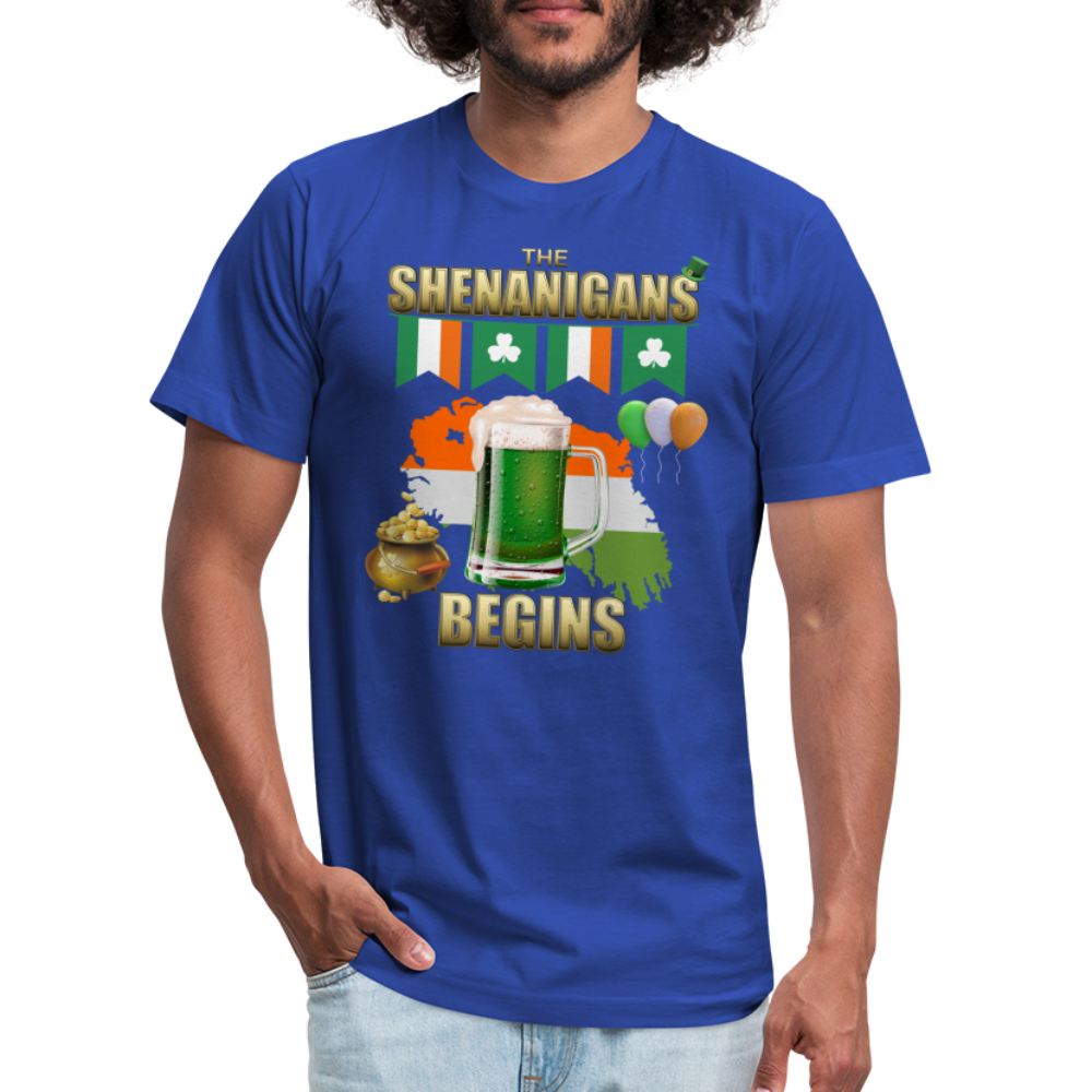 The Shenanigans Begins, St Patrick Day Shirt, Shamrock Shirt, Irish Shirt, Lucky Shirt, St Patricks Shirt, St Patricks Day Tee, St Patricks Day Gifts - royal blue