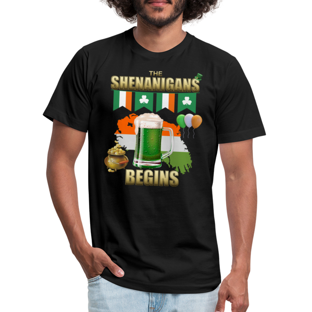 The Shenanigans Begins, St Patrick Day Shirt, Shamrock Shirt, Irish Shirt, Lucky Shirt, St Patricks Shirt, St Patricks Day Tee, St Patricks Day Gifts - black