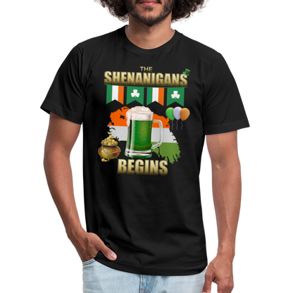 The Shenanigans Begins, St Patrick Day Shirt, Shamrock Shirt, Irish Shirt, Lucky Shirt, St Patricks Shirt, St Patricks Day Tee, St Patricks Day Gifts - black