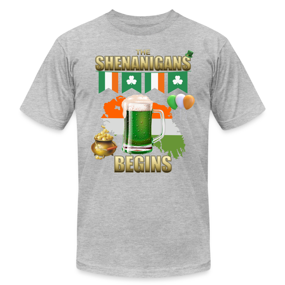 The Shenanigans Begins, St Patrick Day Shirt, Shamrock Shirt, Irish Shirt, Lucky Shirt, St Patricks Shirt, St Patricks Day Tee, St Patricks Day Gifts - heather gray