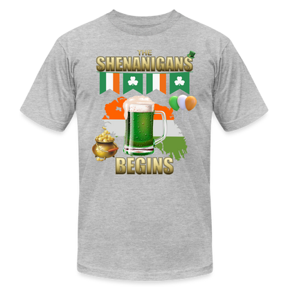 The Shenanigans Begins, St Patrick Day Shirt, Shamrock Shirt, Irish Shirt, Lucky Shirt, St Patricks Shirt, St Patricks Day Tee, St Patricks Day Gifts - heather gray