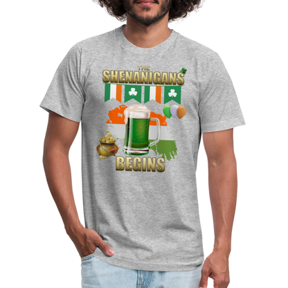 The Shenanigans Begins, St Patrick Day Shirt, Shamrock Shirt, Irish Shirt, Lucky Shirt, St Patricks Shirt, St Patricks Day Tee, St Patricks Day Gifts - heather gray