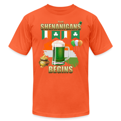 The Shenanigans Begins, St Patrick Day Shirt, Shamrock Shirt, Irish Shirt, Lucky Shirt, St Patricks Shirt, St Patricks Day Tee, St Patricks Day Gifts - orange