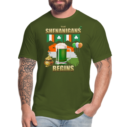 The Shenanigans Begins, St Patrick Day Shirt, Shamrock Shirt, Irish Shirt, Lucky Shirt, St Patricks Shirt, St Patricks Day Tee, St Patricks Day Gifts - olive