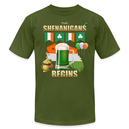 The Shenanigans Begins, St Patrick Day Shirt, Shamrock Shirt, Irish Shirt, Lucky Shirt, St Patricks Shirt, St Patricks Day Tee, St Patricks Day Gifts - olive