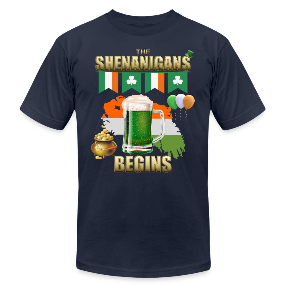 The Shenanigans Begins, St Patrick Day Shirt, Shamrock Shirt, Irish Shirt, Lucky Shirt, St Patricks Shirt, St Patricks Day Tee, St Patricks Day Gifts - navy
