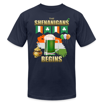 The Shenanigans Begins, St Patrick Day Shirt, Shamrock Shirt, Irish Shirt, Lucky Shirt, St Patricks Shirt, St Patricks Day Tee, St Patricks Day Gifts - navy