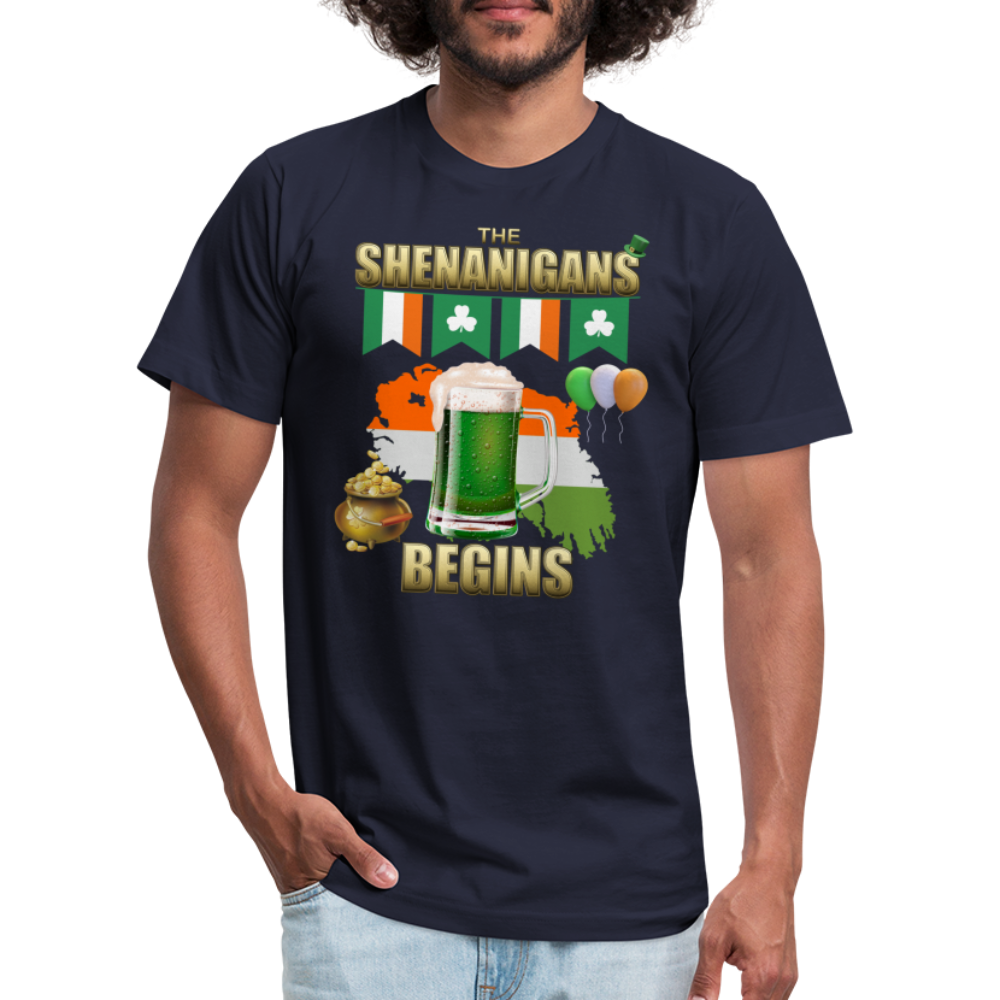 The Shenanigans Begins, St Patrick Day Shirt, Shamrock Shirt, Irish Shirt, Lucky Shirt, St Patricks Shirt, St Patricks Day Tee, St Patricks Day Gifts - navy