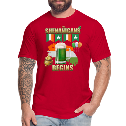 The Shenanigans Begins, St Patrick Day Shirt, Shamrock Shirt, Irish Shirt, Lucky Shirt, St Patricks Shirt, St Patricks Day Tee, St Patricks Day Gifts - red